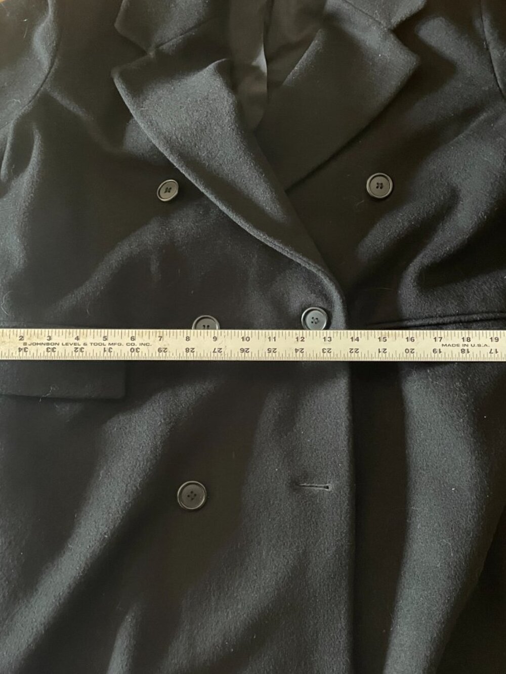 London Fog Black Double-Breasted Pea Coat Size 10 Wool - Picture 8 of 9